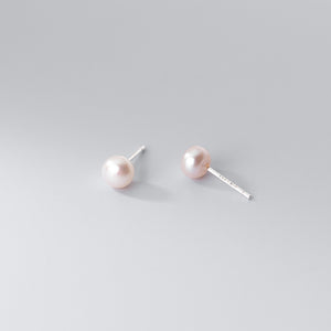 Pink Freshwater Pearl Wedding Stud Earrings