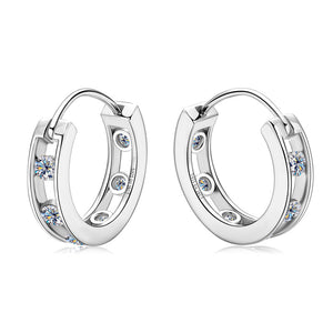 Moissanite Openwork Huggie Hoop Earrings