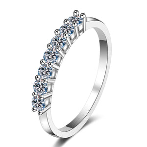 Seven-Stone Moissanite Pave Statement Ring