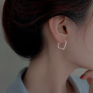 Modern Geometric Square Hoop Earrings