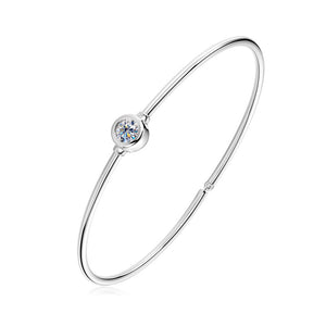 Solitaire Round-Cut  Moissanite Bangle Bracelet