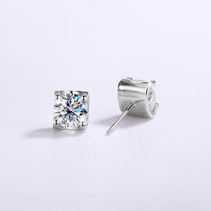 Boucles d'oreilles à tige de mariage en moissanite colorée