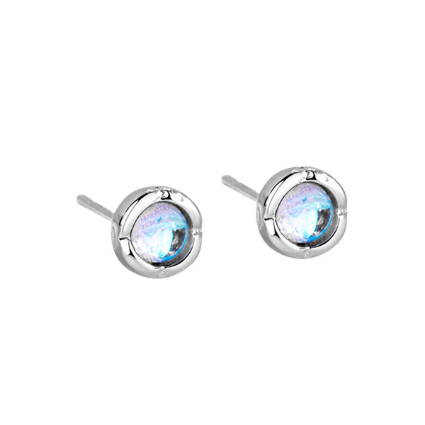 Mini Moonstone Stud Earrings
