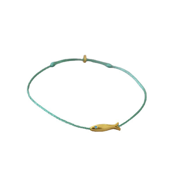 Gold Fish Braided Rope Bracelet