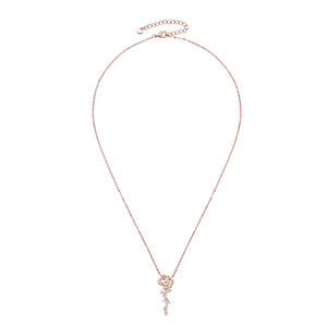 Moissanite Rose Flower Pendant Necklace