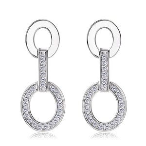 Moissanite Circle Drop Statement Earrings