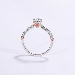 Two-Tone Moissanite Pave Engagement Ring