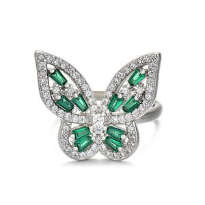 Green Butterfly Statement Cocktail Ring