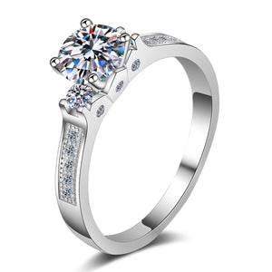 Brilliant Moissanite Pave Engagement Ring