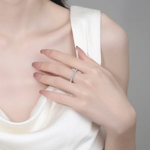 Marquise Round Moissanite Eternity Ring