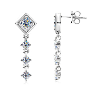 Boucles d'oreilles pendantes en moissanite pour mariage
