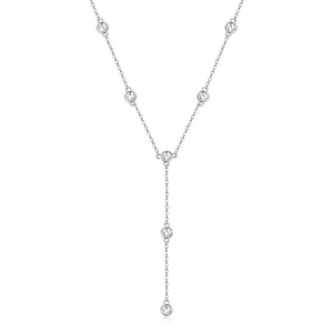 Moissanite Drop Layering Station Y Necklace