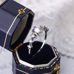 Oval Cut Moonstone Stacking Ring