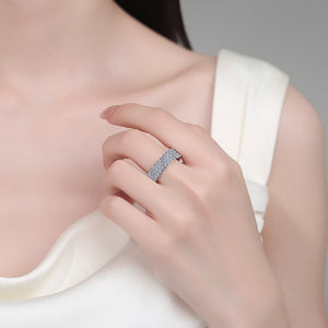 Multi Cut Moissanite Cluster Eternity Ring