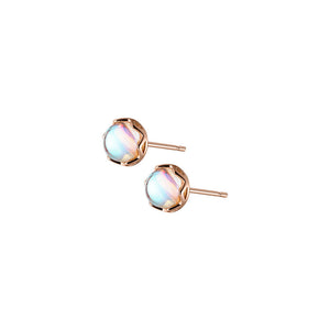 Tiny Small Round Moonstone Stud Earrings