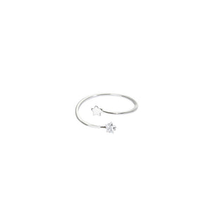 Dainty Double Star Stacking Bypass Ring