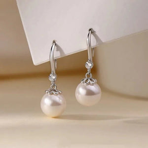 Boucles d'oreilles pendantes baroques en perles