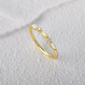 Dainty Marquise Opal Stacking Ring
