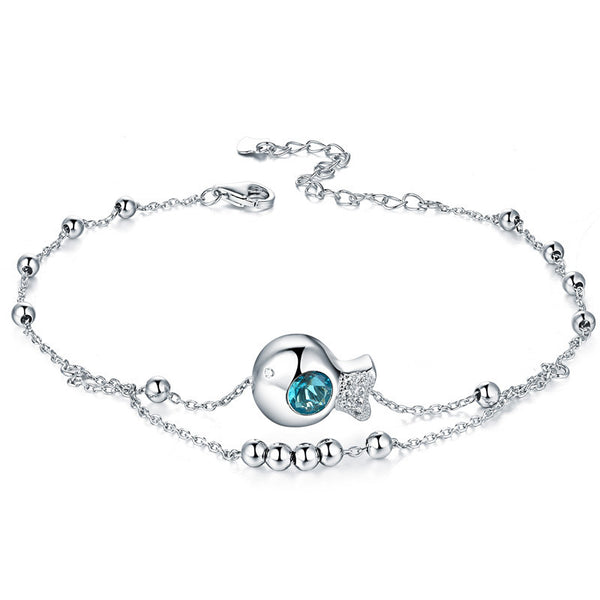 Double Layered Bead Fish Anklet