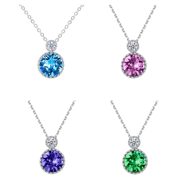 Color Crystal Charm Necklace