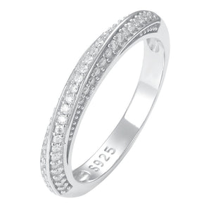 Dainty Pave Twist Eternity Band Ring