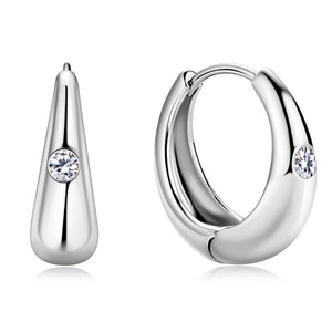 Moissanite Huggie Hoop Statement Earrings