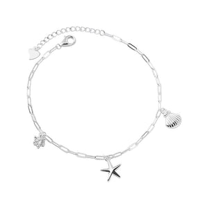 Seashell Starfish Beach Charm Bracelet