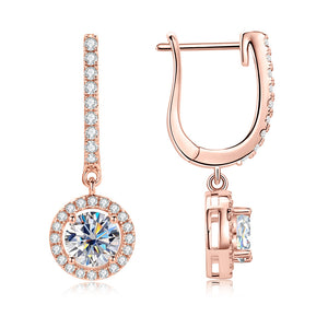 Moissanite Drop Latch Back Huggie Earrings