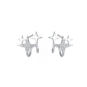 Sparkling Multi Star U Shaped Stud Earrings