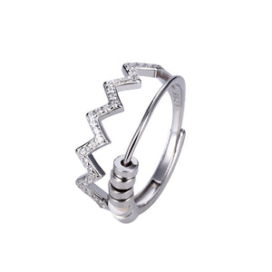Heartbeat Bead Anxiety Fidget Spinner Ring