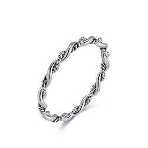 Minimalist Twisted Rope Band Stacking Ring