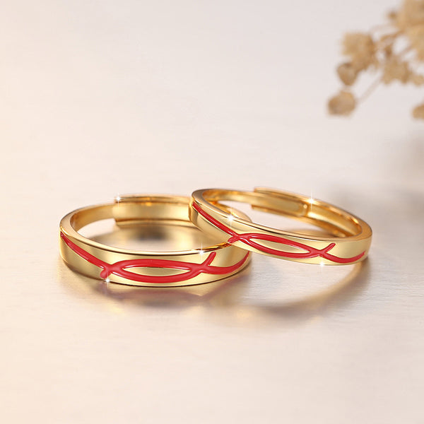 Red Mobius Strip Couple Ring