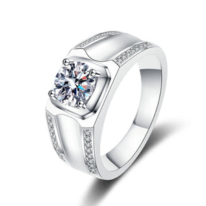 Four-Prong Moissanite Pave Engagement Ring