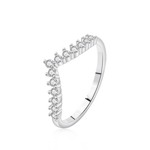 Dainty Sparkling Crown Eternity Ring
