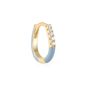 Kleine Huggie-Creolen mit farbigem Emaille