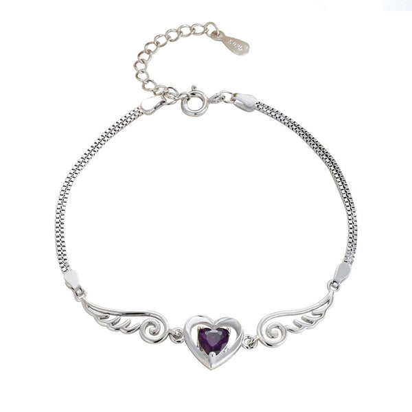 Purple Heart Wing Bracelet