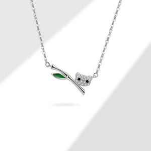 Cute Panda Bamboo Pendant Necklace