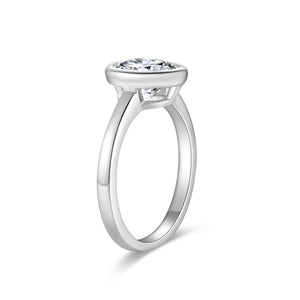 Oval Solitaire Moissanite Engagement Ring