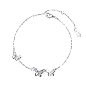 Triple Butterfly Charm Stacking Bracelet