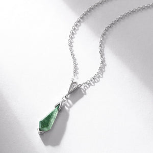 Halskette mit Anhänger aus Naturmoos-Achat