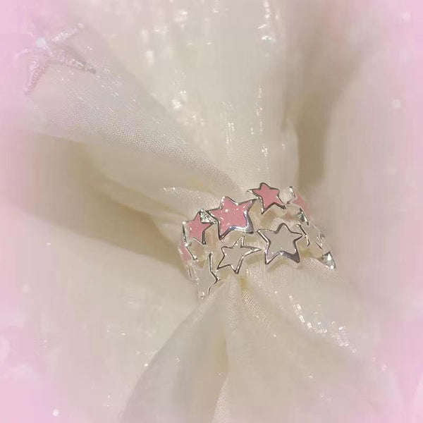 Colored Star Open Ring