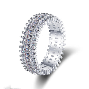 Multi Cut Moissanite Cluster Eternity Ring