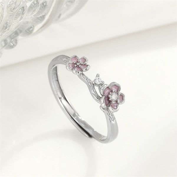 Cherry Blossom Mountain Couple Ring