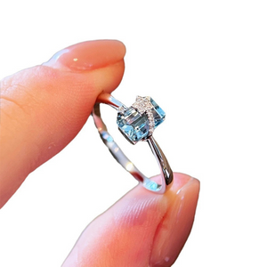 Dainty Blue Star Gemstone Band Ring