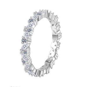 Marquise Round Moissanite Eternity Ring
