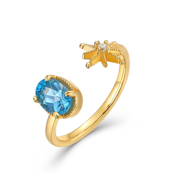 Oval Topaz Star Ring