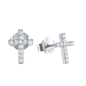 Tiny Small Cross Cartilage Stud Earrings