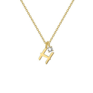 Gold Initial Letter Pendant Necklace
