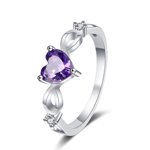 Purple Heart Gemstone Stacking Band Ring