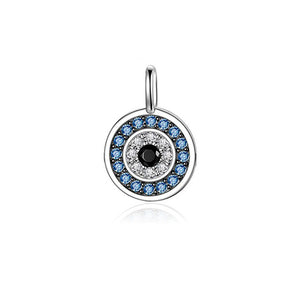 Evil Eye Circle Charm Pendant Necklace